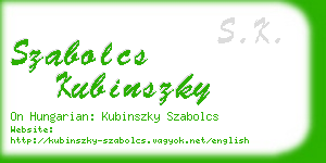 szabolcs kubinszky business card